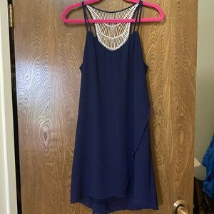 SOLD LOCALLY// Navy Tulip Hem Dress//Size M//Ambiance SF